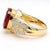 Contemporary 10 Carat Rubellite Tourmaline Diamond 18k Gold Vintage Cocktail Ring, Size 7.75 For Sale - Image 3 of 12