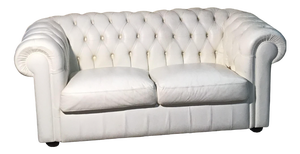 Italian Chesterfield Style Sofa in Leather, 1980s