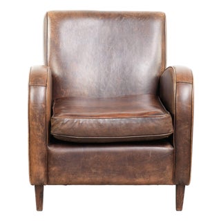 Club Chair in Sheepskin Leather For Sale
