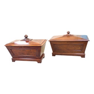 Antique Regency Mahogany Cellarettes, 1820, Set of 2 For Sale