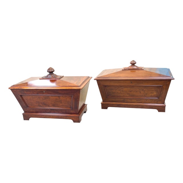 Antique Regency Mahogany Cellarettes, 1820, Set of 2 For Sale