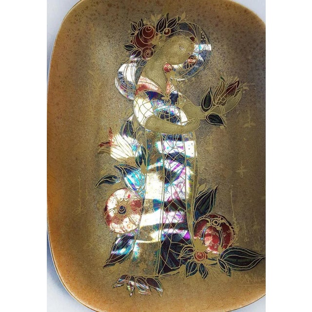 Hand Painted Gilded Platter by Bjorn Wiinblad, 1960s, Set of 2 For Sale - Image 12 of 17