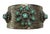 Metal Vintage Silver Plated Cuff With Turquoise Beads and Scrollwork For Sale - Image 7 of 7