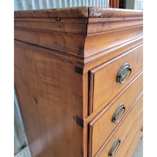 Antique American Chippendale Tiger Maple Tall Chest / Dresser For Sale - Image 9 of 12