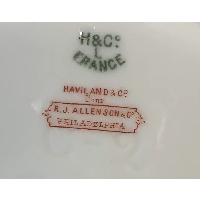 Late 19th Century Antique Haviland & Co France Scalloped Edge Porcelain Serving Dish With Lid For Sale - Image 5 of 10