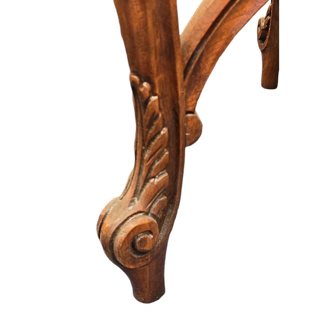 Wood Antique Louis XV Provincial Style Carved Walnut Gueridon Table - Restored For Sale - Image 7 of 9