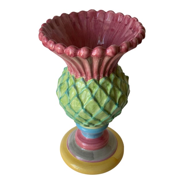 Mackenzie Childs Large Thistle Vase For Sale