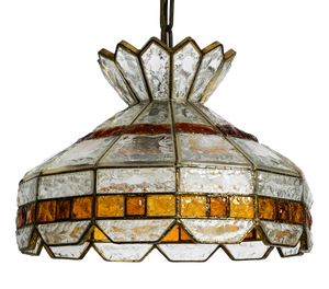 Large Italian Poliarte Glass Ceiling Lamp, 1960s