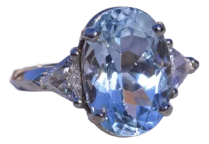 The Aubree: Lovely Aquamarine Ring set with Diamonds