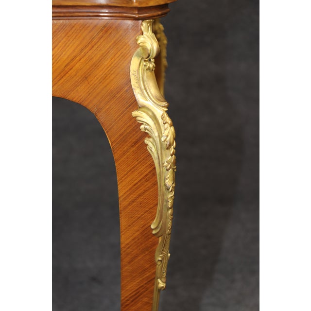 French Louis XV Parquetry and Bronze Ormolu Mounted Game Table by Francois Linke For Sale - Image 10 of 12