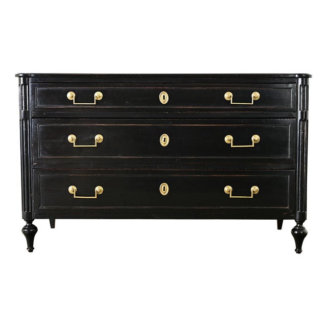 French 19th Century Ebonized Louis XVI Style Commode For Sale - Image 10 of 10