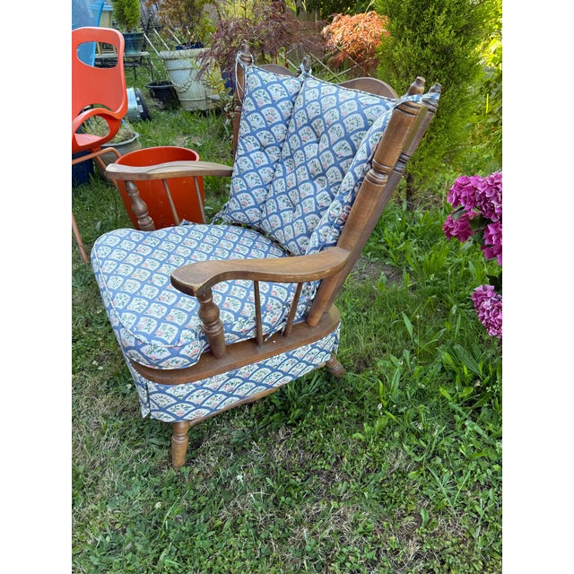 Vintage Solid Maple Slipper Rocker For Sale - Image 9 of 12