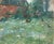 Ufer Johannes Paul, Elbier Dresden Village Building with Chickens, 1890s, Gouache For Sale - Image 6 of 13