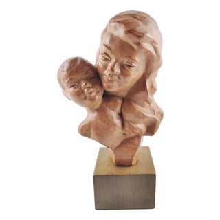 Mid-Century Belgium Terracotta Bust by Paul Serste, 1950s For Sale