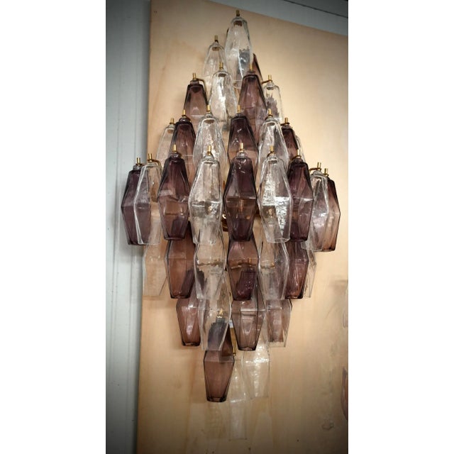 2000 - 2009 Mid-Century Violet and Transparent Murano Glass Wall Light, 2000s For Sale - Image 5 of 9