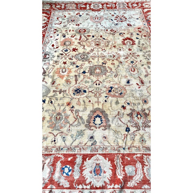 Elegant and breathtaking Afghan wool rug by Ziegler&Co from the 1950s. Ziegler is well known for the production and...