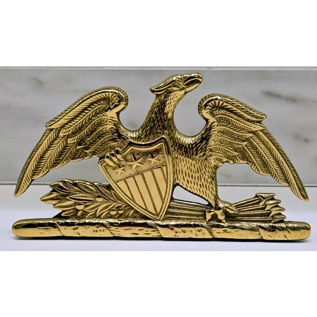 1952 Virginia Metalcrafters Brass “Spread Eagle” Federal Bookends – Pair For Sale In Dallas - Image 6 of 10