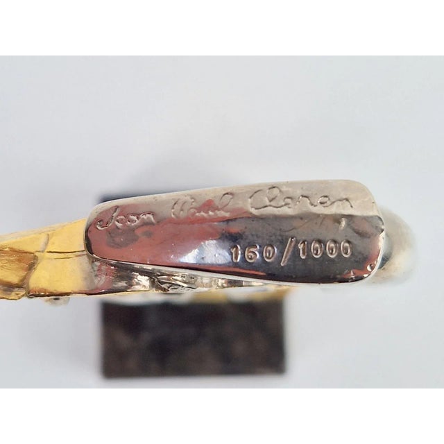 Abstract Gilded Bronze Face in Hand Sculpture by Jean-Paul Cleren, 1980s For Sale - Image 4 of 12