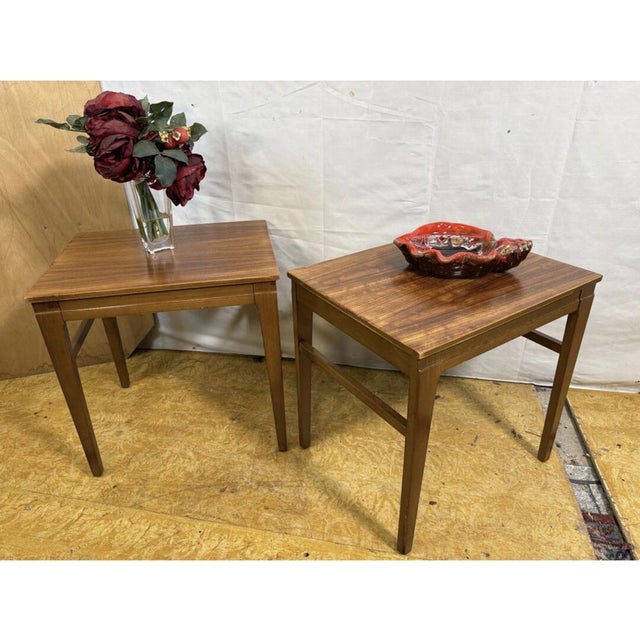 Brown Mid-Century Modern Teak Bedside Tables, 1960s, Set of 2 For Sale - Image 8 of 9