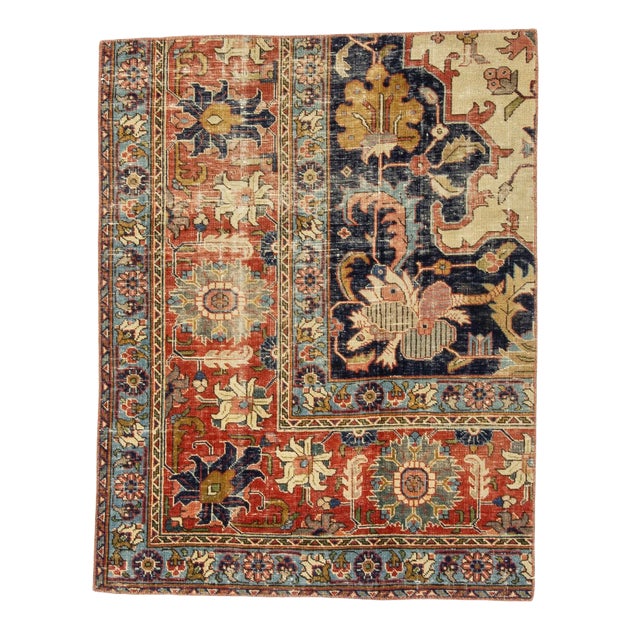 1960s Vintage Small Rug- 2′11″ × 3′9″ For Sale