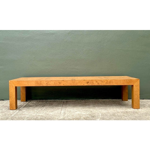Vintage Burl Wood Parsons Coffee Table For Sale - Image 12 of 12