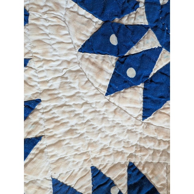 Antique Late 1800s Quilt of Mariner's Compass Pattern -Exceptionally Large Size for the Time For Sale - Image 18 of 18