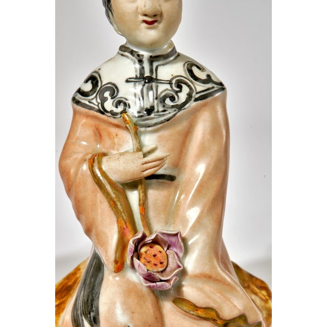Ceramic Porcelain Chinese Figurines - a Pair For Sale - Image 7 of 12