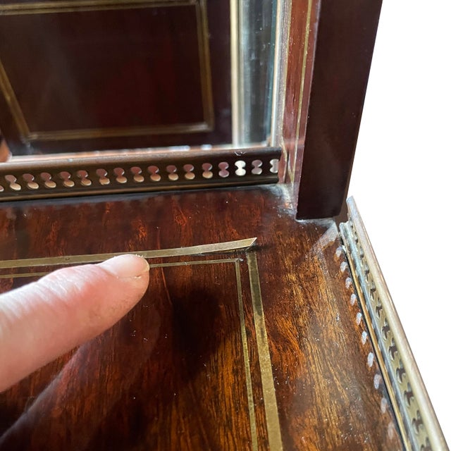 Brown 1800s Louis XVI Style “Bonheur Du Jour” Writing Desk. For Sale - Image 8 of 15