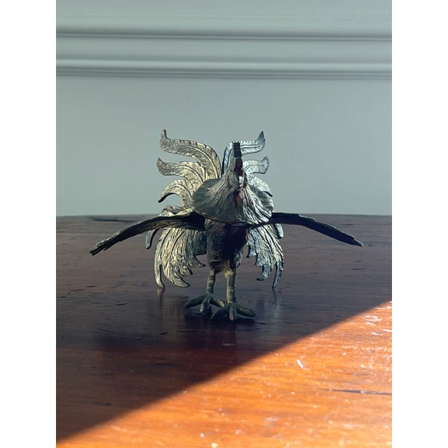 Mid 20th Century Mid 20th Century Brass Fighting Roosters- a Pair For Sale - Image 5 of 12