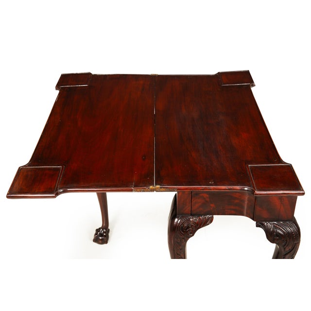 Brown English George III Mahogany Gate Leg Card Game Table Circa 1770 For Sale - Image 8 of 18