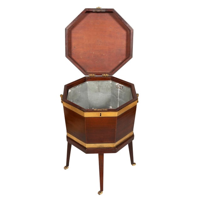 Regency Mahogany Brass Bound Cellarette For Sale - Image 9 of 12