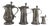 Antique German Pewter Tankards, Early 19th Century, Set of 4 For Sale