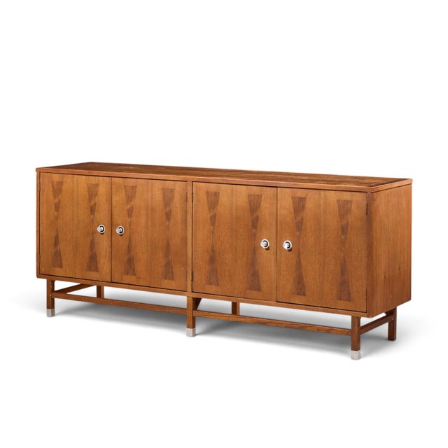 Mid-Century Modern Stanley Harlequin Mid Century Walnut Credenza For Sale - Image 3 of 10