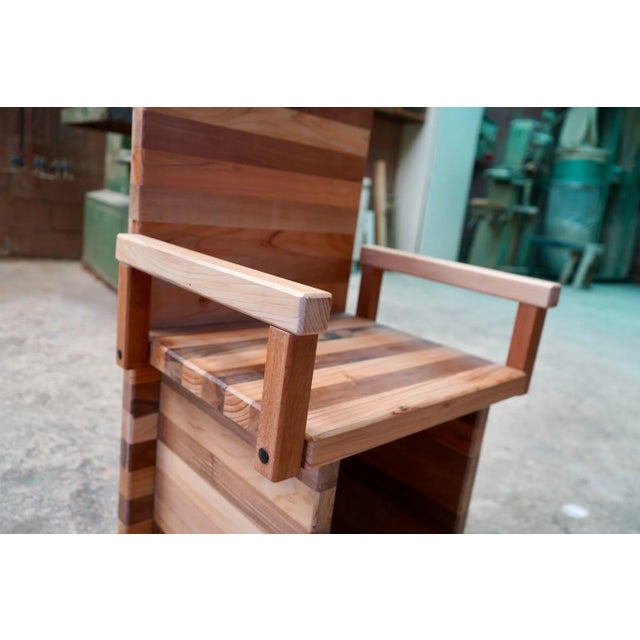 Electric chair is a splendid throne in Lebanese cedar and blonde walnut by the artist, artisan designer Maver Roberto,...