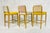 Set of 3 1980s Modern Oak Counter Stools With Leather Seats and Upholstered Backs For Sale In Los Angeles - Image 6 of 17