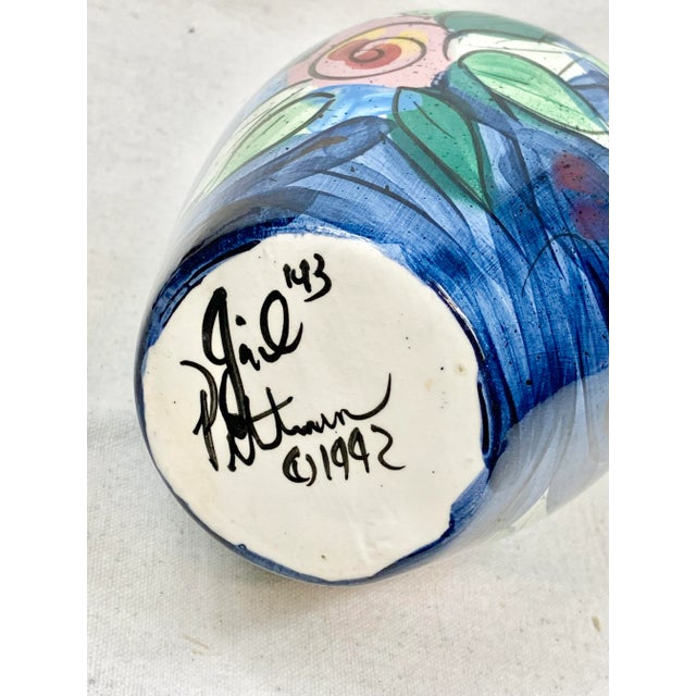 Vintage Gail Pittman Handmade Pottery Vase For Sale - Image 9 of 10