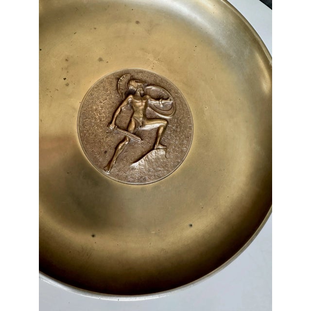 Tinos Denmark Deco Bronze Dish Neoclassic Warrior For Sale In Palm Springs - Image 6 of 13