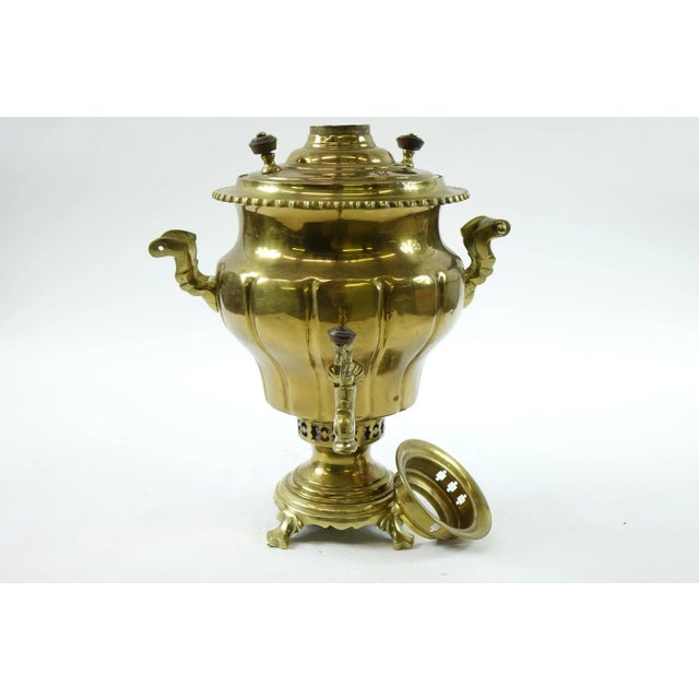 Metal Antique Persian Brass Samovar Early 20th Century With Stamps For Sale - Image 7 of 7