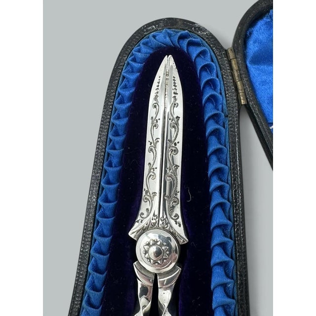 Metal Antique Vintage Sterling Silver Grape Scissors Shears Atkin Brothers 3.5 Ozs 1899 For Sale - Image 7 of 9