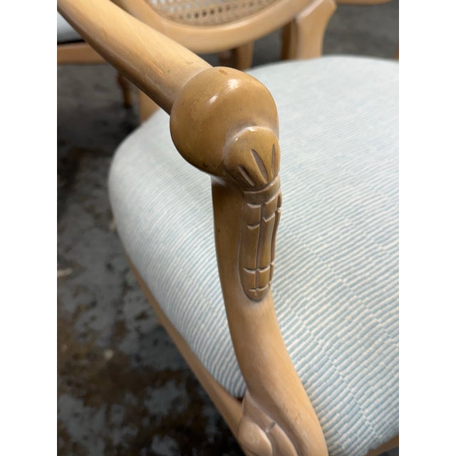 Brown French Louis XVI Cane-Back Armchairs, Set of Four For Sale - Image 8 of 12
