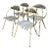 Vintage MCM Hoop Folding Wrought Iron Table and Chairs For Sale