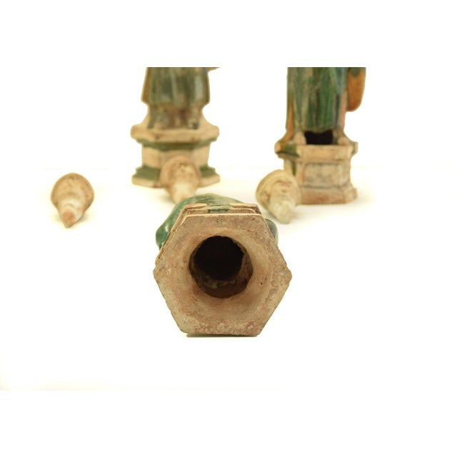 Antique Chinese Ming Period Terracotta Sculptures, Set of 3 For Sale - Image 5 of 6