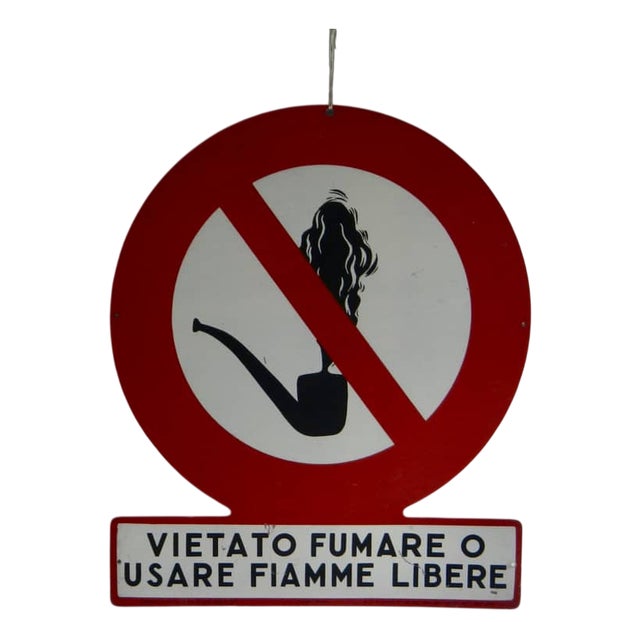 Sign Prohibiting the Use of Open Flames, 1950 For Sale