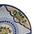 Hand-Painted Floral Mexican Talavera-Style Plate in Yellow & Blue, 11.25" For Sale - Image 4 of 16