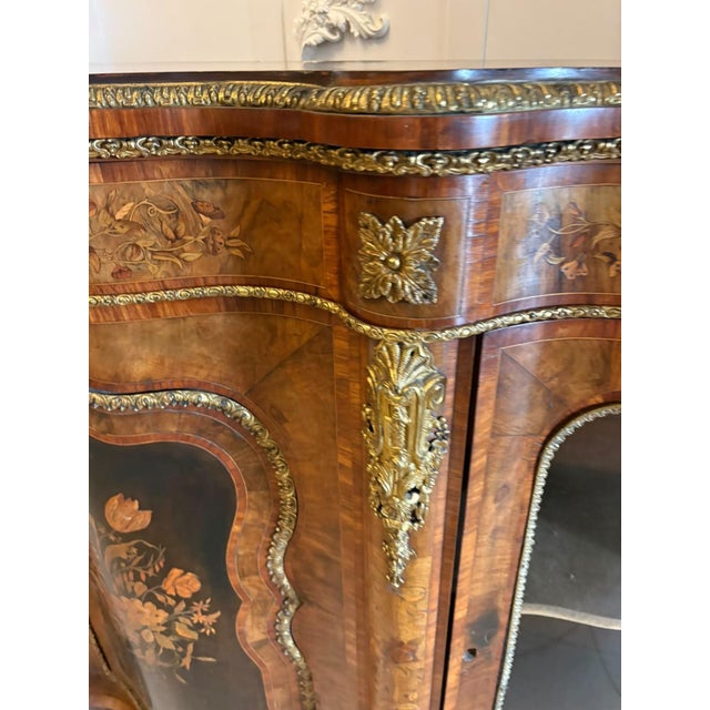 Antique Victorian Burr Walnut Marquetry Serpentine Credenza, 1850 For Sale - Image 18 of 18