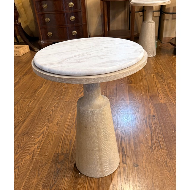 Pair of Century Casual Stone Top Round Spot Tables For Sale - Image 9 of 13