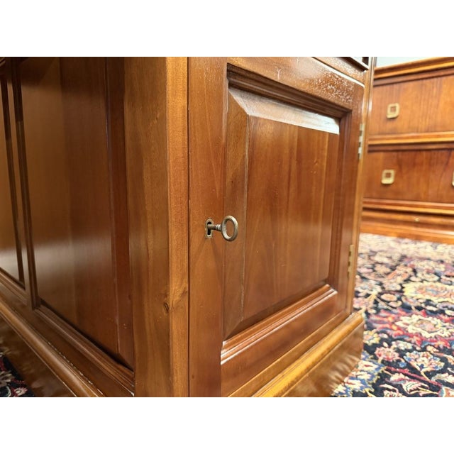 Large English Desk with Brown Leather For Sale - Image 13 of 18