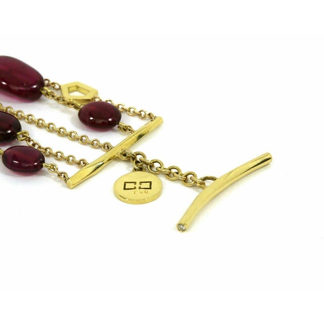 Late 20th Century Ron Hami Diamond Pink Tourmaline 5 Strands 18k Gold Toggle Clasp Bracelet For Sale - Image 5 of 5