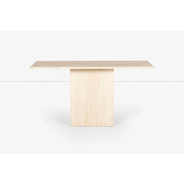 1970s 1970s Italian Travertine Console Table in Tuscany Beige For Sale - Image 5 of 8