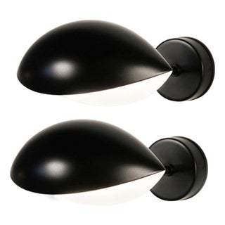 Mid-Century Modern Black Eye Sconce Wall Lamps from Serge Mouille, Set of 2 For Sale